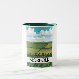 For a break Norfolk travel poster Two-Tone Coffee Mug