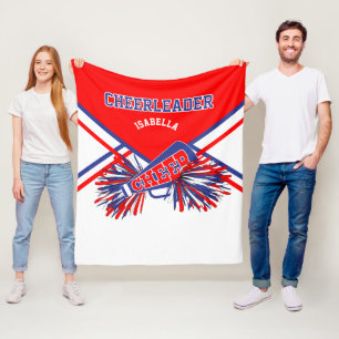 For a Cheerleader 📣 - Blue, White & Red 2 Fleece Blanket