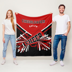 For a 📣 Cheerleader - Red, Black & White - Custom Fleece Blanket