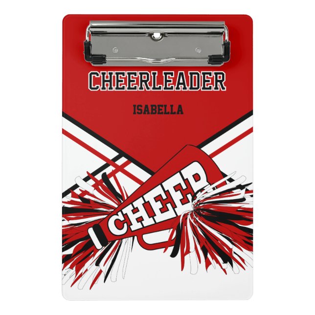 For a Cheerleader - Red, Black & White Mini Clipboard (Front)