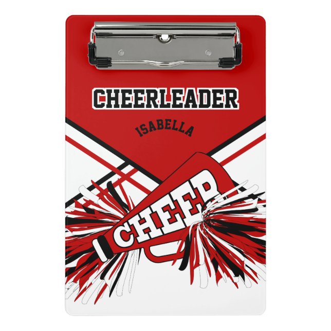 For a Cheerleader - Red, Black & White Mini Clipboard (Front)
