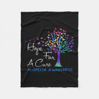 For A Cure Alopecia Awareness Tree Ribbon  Fleece Blanket