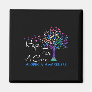 For A Cure Alopecia Awareness Tree Ribbon Magnet