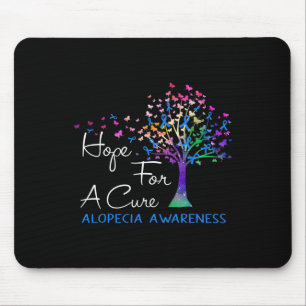 For A Cure Alopecia Awareness Tree Ribbon Mouse Mat