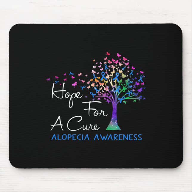 For A Cure Alopecia Awareness Tree Ribbon  Mouse Mat (Front)