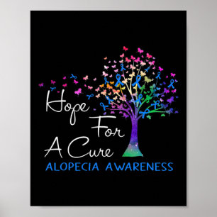 For A Cure Alopecia Awareness Tree Ribbon Poster