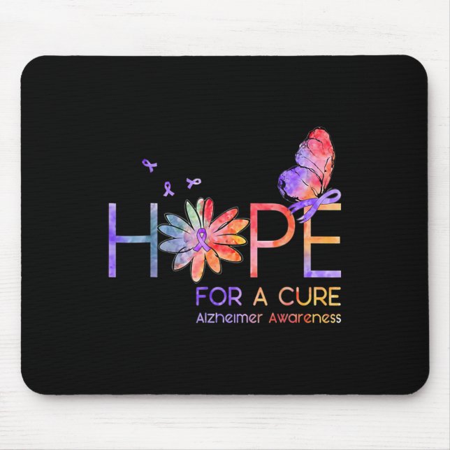 For A Cure Alzheimerheimer Awareness Flower  Mouse Mat (Front)