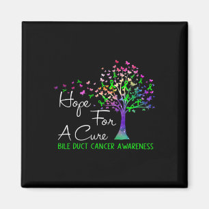 For A Cure Bile Duct Cancer Awareness Tree Ribbon  Magnet