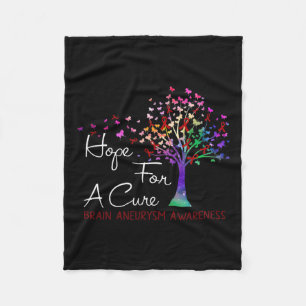 For A Cure Brain Aneurysm Awareness Tree Ribbon Fleece Blanket