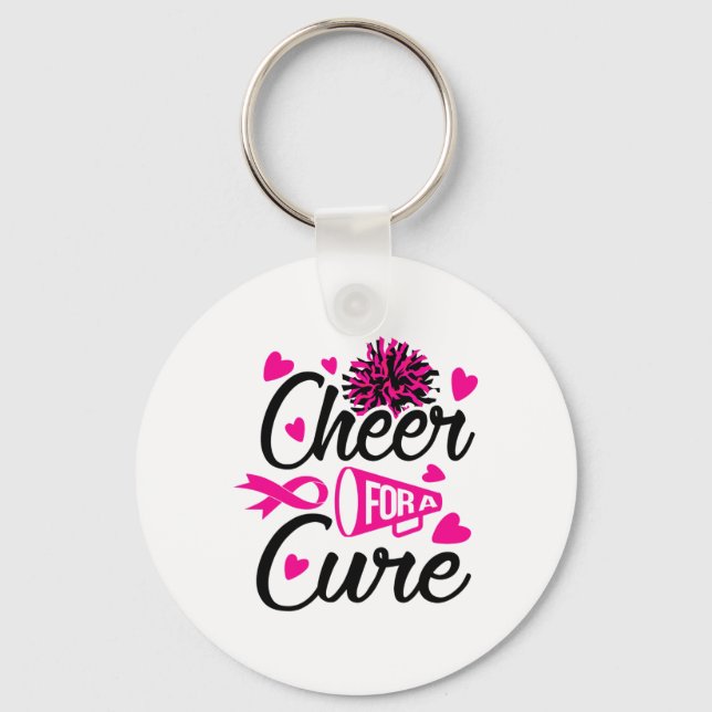 For A Cure Breast Cancer Awareness  Key Ring (Front)
