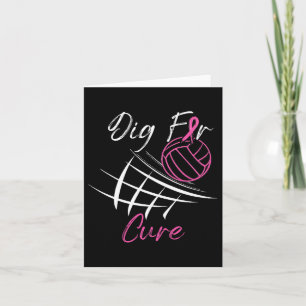 For A Cure Breast Cancer Awareness Volleyball Pink Card