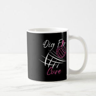 For A Cure Breast Cancer Awareness Volleyball Pink Coffee Mug