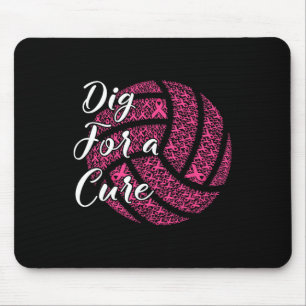 For A Cure Breast Cancer Awareness Volleyball Pink Mouse Mat