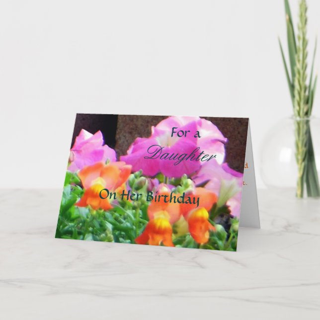 For a Daughter On Her Birthday Colorful Floras Card (Front)
