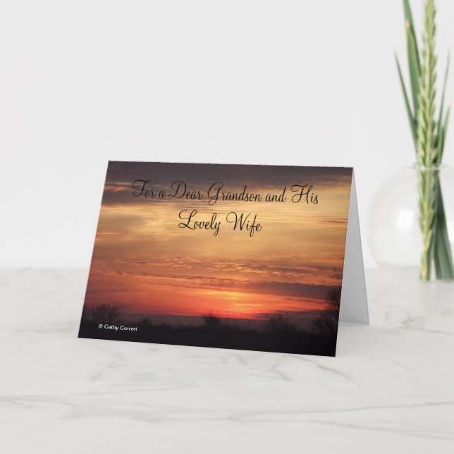 For a Dear Grandson & His Wife Anniversary Card (Front)