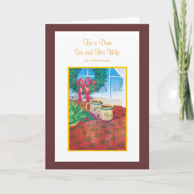 For a Dear Son and His Wife at Christmas Holiday Card (Front)