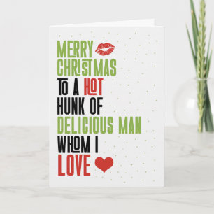 for a Delicious Hunk of Man on Christmas Romantic Holiday Card
