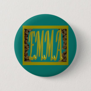 FOR A GIRL CALLED EMMA MARINE BLUE PEBBLES 6 CM ROUND BADGE