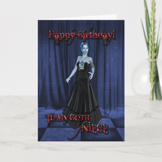 For a Goth niece,A Vampire Birthday card (Front)