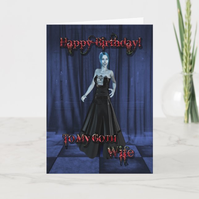 For a Goth wife,A Vampire Birthday card (Front)
