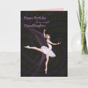 For a granddaughter, a ballerina birthday card