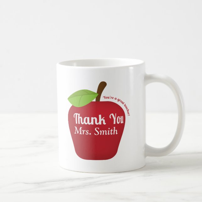 For a great teacher, Teacher appreciation apple Coffee Mug (Right)