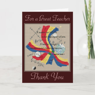 FOR A GREAT TEACHER THANK YOU CARD