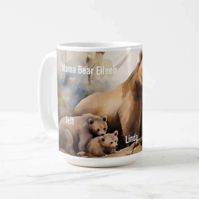 For A Mama Bear With Two Cubs On Mother's Day Coffee Mug (Front Left)