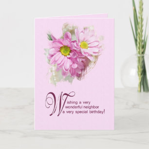 For a neighbor, a birthday card with daisies