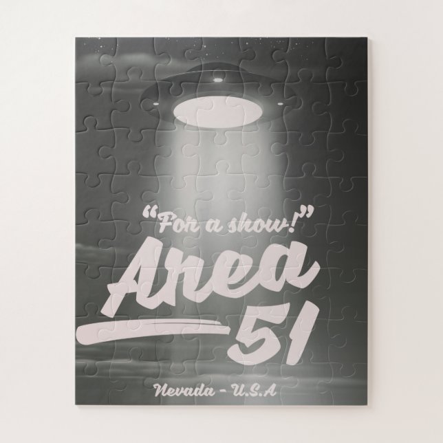 "For a show" Area 51 mono poster Jigsaw Puzzle (Vertical)