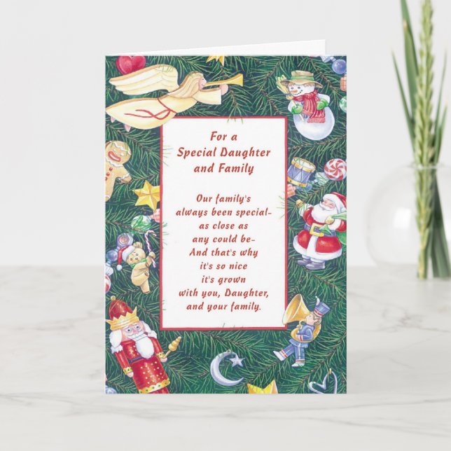 For A Special Daughter and Family Holiday Card (Front)