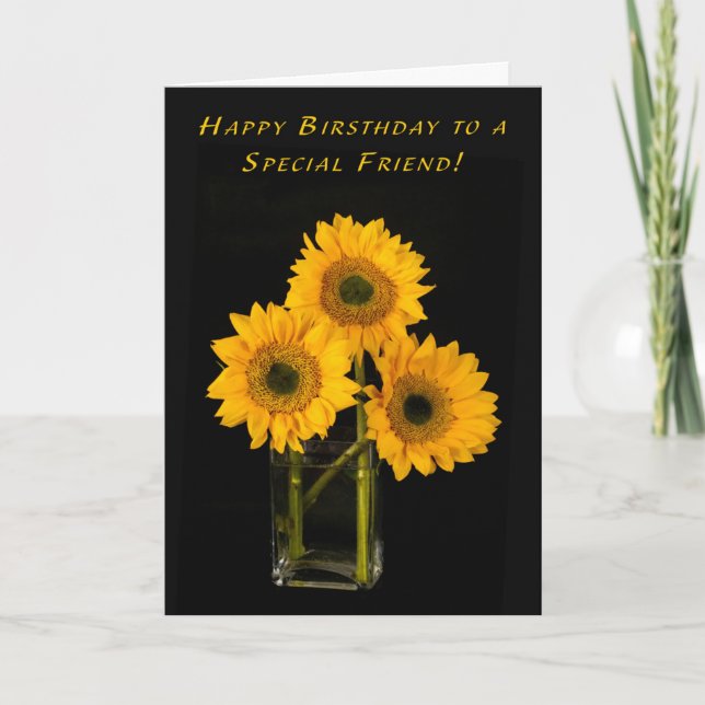 For a Special Friend Sunflower Birthday Card (Front)