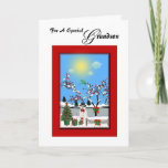 For A Special Grandson Holiday Card<br><div class="desc">SmudgeArt's Christmas Snowmen Card Collection of delightful and colourful Snowmen for all of those special loved ones on your card giving list... .</div>