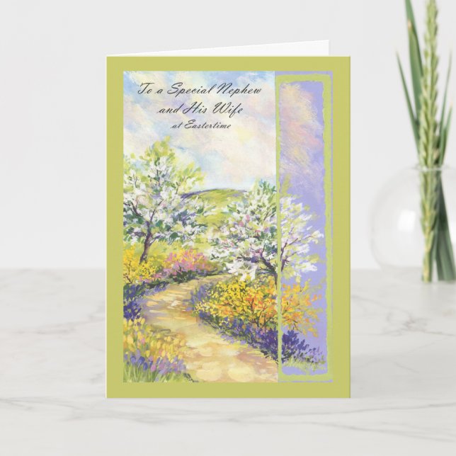 For a Special Nephew and His Wife at Eastertime Holiday Card (Front)