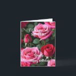 For a Special Sister Pink Red Roses Birthday Card<br><div class="desc">For a Special Sister Pink Yellow Roses Birthday</div>