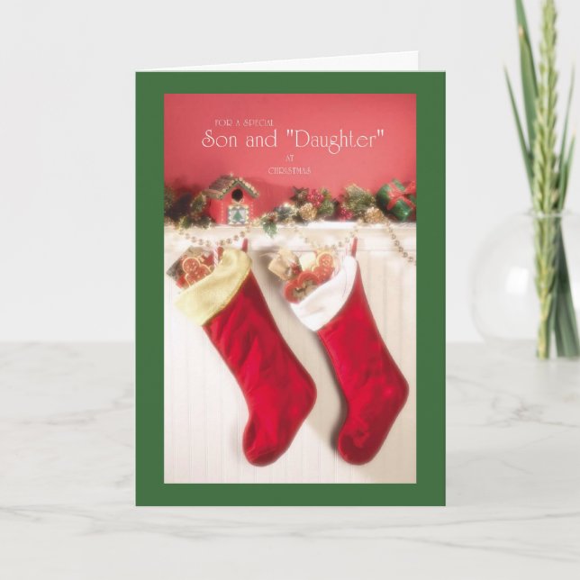 For a Special Son and Daughter at Christmas Holiday Card (Front)