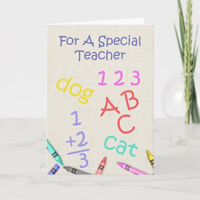 For A Special Teacher - Appreciation Thank You Card (Front)