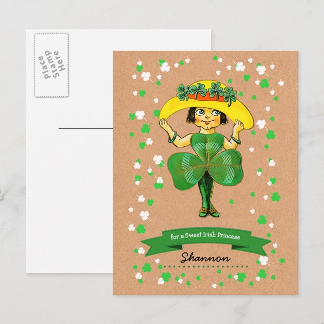 For a Sweet Irish Princess St. Patrick's Day  Postcard (Front/Back)