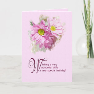 For a wife, a birthday card with daisies