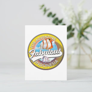 For Adventure Fabulous Indonesia logo Postcard