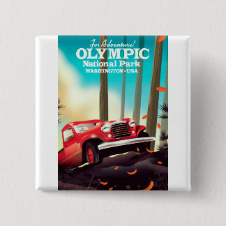 For Adventure! Olympic national park Washington. 15 Cm Square Badge
