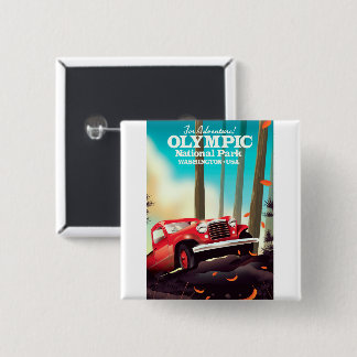 For Adventure! Olympic national park Washington. 15 Cm Square Badge