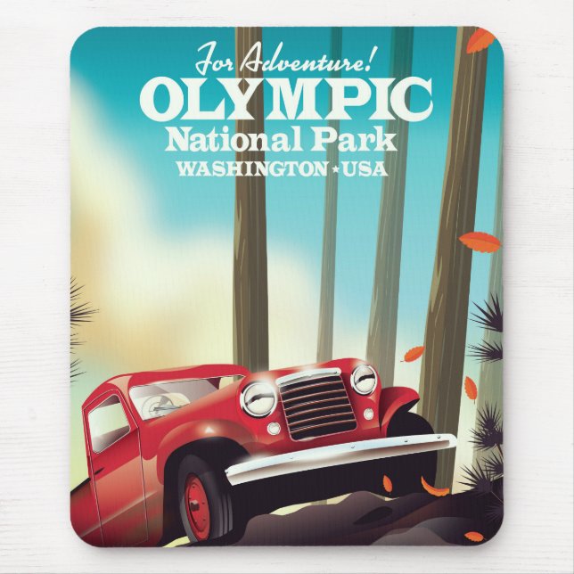 For Adventure! Olympic national park Washington. Mouse Mat (Front)
