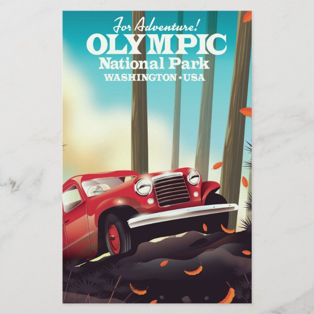 For Adventure! Olympic national park Washington. Stationery (Front)