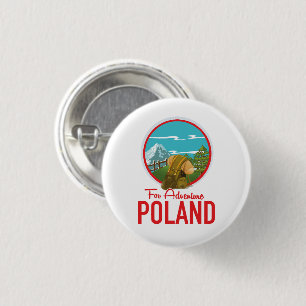 For Adventure Poland Travel logo 3 Cm Round Badge