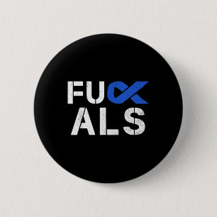 For Als Awareness Month Blue Ribbon Support Squad 6 Cm Round Badge