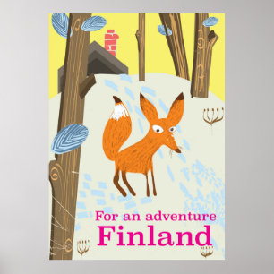 For an Adventure Finland retro travel poster