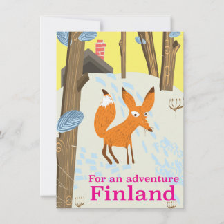 For an Adventure Finland retro travel poster Invitation