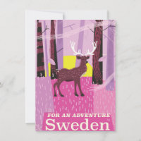 For an Adventure Sweden retro travel poster
