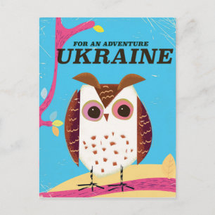 For an Adventure Ukraine Owl vintage poster Postcard